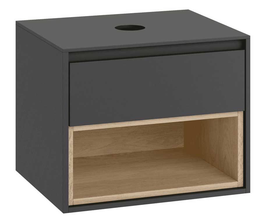 Excellent Tuto Szafka Pod Umywalkę Nablatową 60 cm Szary/Dąb (MLEX.0102.600.GRBL)